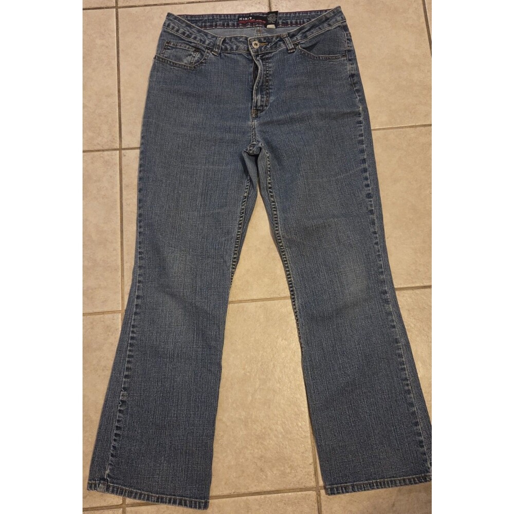 KIKIT "Vtg Look~Y2K" Bootcut Jeans Womens 12 Blue Mid Rise Stretch Casual Denim